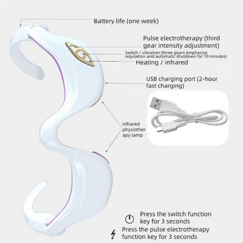 Интелигентна вибрация Микро ток Пулс Инфрачервен топлинен компрес Масажор за очи Умора Облекчаване Намаляване на бръчките Премахване на тъмни кръгове 3D