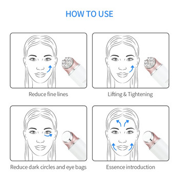 Μίνι EMS Eye Massager ION Heat Eye Facial Lifting Massager Αντιρυτιδικό LED Light Θεραπεία φωτονίων Skin Rejuvenation Συσκευή ομορφιάς