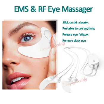 EMS Eye Massager Electric RF Eye Heat Pads Тъмни кръгове Премахване на торбички Против бръчки Облекчаване на подпухналостта Очи Инструменти за отпускане на лицето