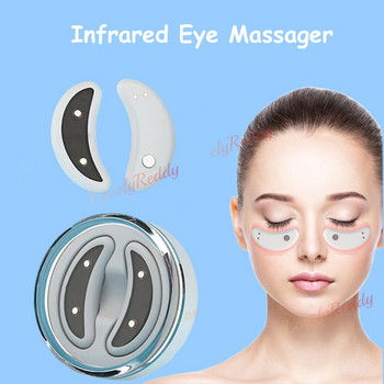 EMS Eye Massager Electric RF Eye Heat Pads Тъмни кръгове Премахване на торбички Против бръчки Облекчаване на подпухналостта Очи Инструменти за отпускане на лицето