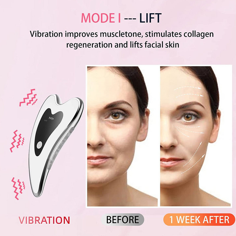 Električna mikrostruja Gua Sha ploča Masažer Grijana crvena plava LED fotonska terapija Struganje Masažni alat protiv starenja Alati za njegu kože