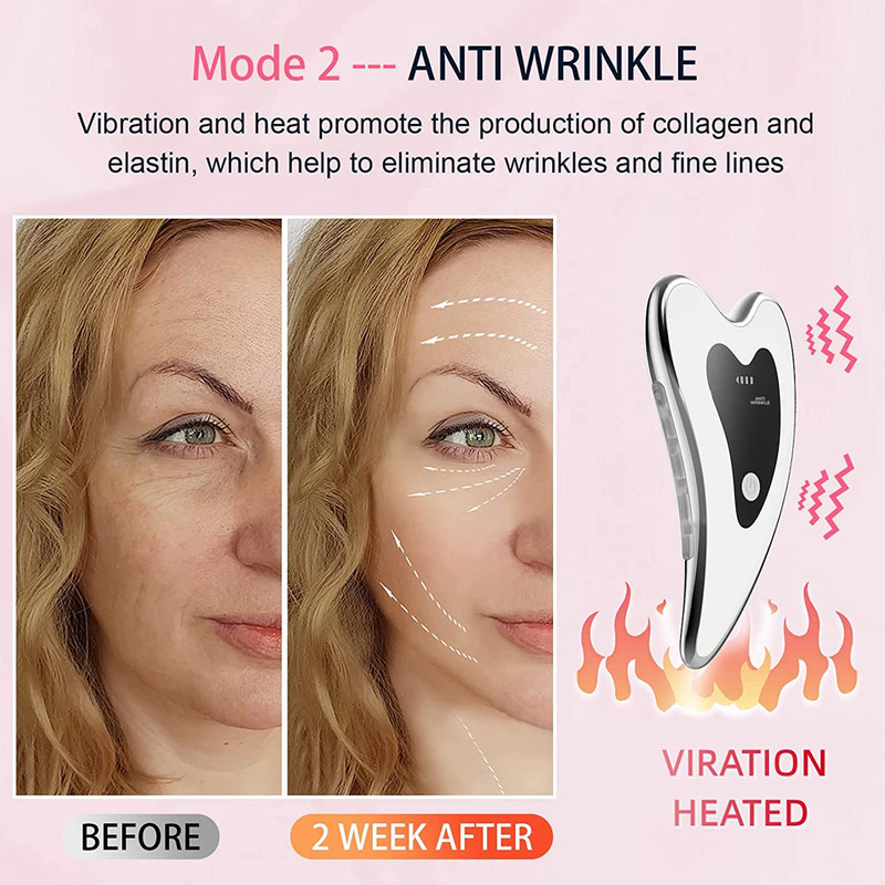 Električna mikrostruja Gua Sha ploča Masažer Grijana crvena plava LED fotonska terapija Struganje Masažni alat protiv starenja Alati za njegu kože