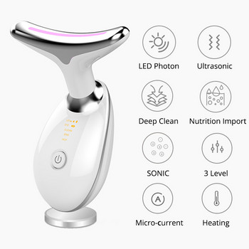 Електрически Microcurrent Wrinkle Remover EMS Thermal Neck Lifting and Tighten Massager Reduce Double Chin Anti Wrinkle Skin Care