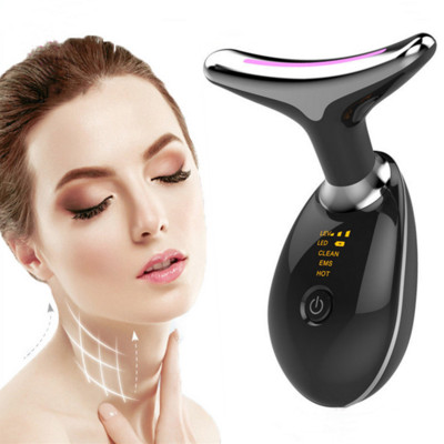 Електрически Microcurrent Wrinkle Remover EMS Thermal Neck Lifting and Tighten Massager Reduce Double Chin Anti Wrinkle Skin Care