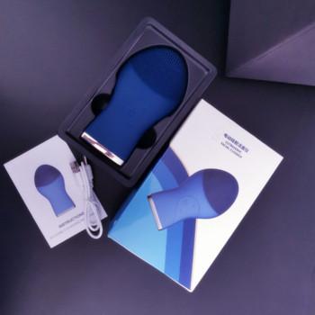 Електронна силиконова водоустойчива звукова почистваща четка за лице USB електрическа почистваща четка за лице за мъже