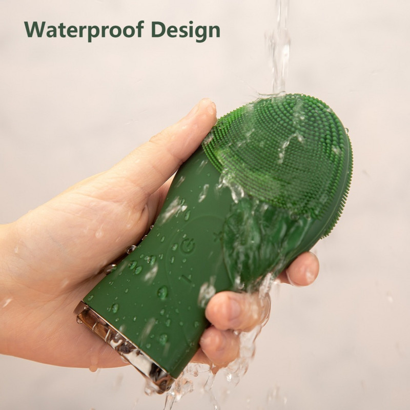 Perie electronică de curățare a feței, impermeabilă, siliconică, perie sonică de curățare a feței USB, perie electrică de curățare a feței pentru bărbat