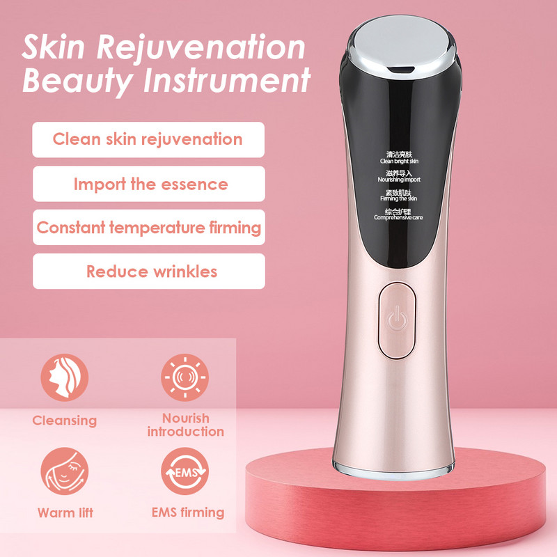 EMS Arcmasszírozó Vibrációs Forró tömörítés Ránctalanítás Skin Frim Tightening Lifting kezelés Bőrápoló Beauty Device