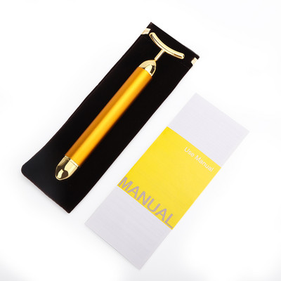 24K Gold Roller vibráló arcmasszírozó karcsúsító arcbőr szépségápoló pulzus feszesítő arcmasszázs lift feszesítő ráncsáv