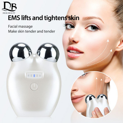 EMS Micro-curent Mașină de ridicare a feței 3D Roller Facial Massager Antirid Strânge pielea de întinerire a ochilor Instrument de masaj