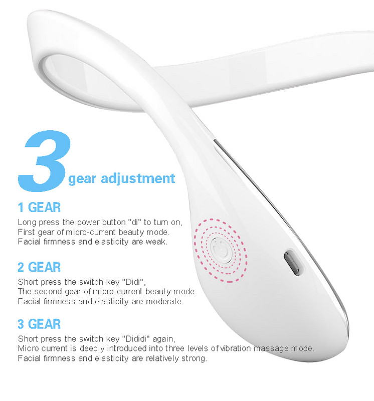 EMS Microcurrent Face Slimming Skincare Machine V-Face Lift Device V-Line Facial Lifting Wibratory Masszírozó Dupla áll eltávolító