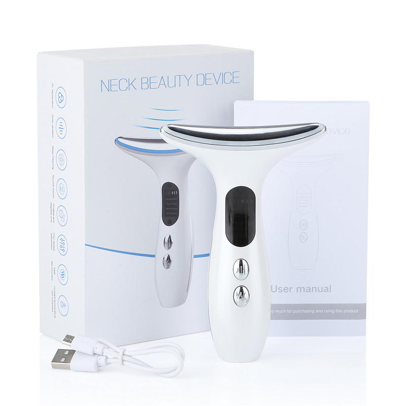 Nyak-arcmasszírozók Anti Wrinkle Lifting 3 Colors Led Photon Therapy Skin Tighten Reduce Double Chin Beauty Device Bőrápolás