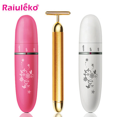 Slăbire feței 24k auriu Vibrații Facial Beauty Bar Stick Lift Skin Streaking Riduri Bar Electric Stick Masaj