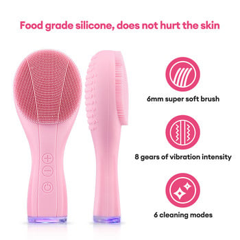 CkeyiN Electric Facial Silicone Cleansing Brush Vibration Sonic Massager Blackhead Remover Waterproof Pore Clean Face Wash Tool