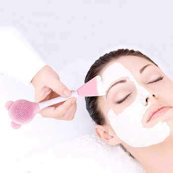 5 цвята Направи си сам Mask Stirrer Bear Double-Headed Silicone Gel Mask Brush Beauty Mud Mask Face Wash Brush Инструменти за грижа за кожата на лицето