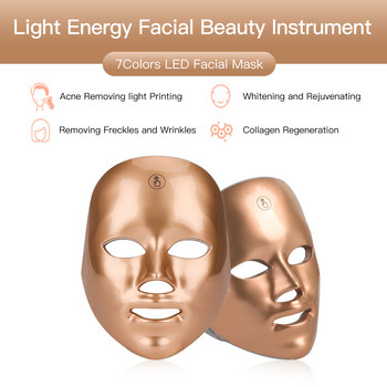 7 Χρώμα LED Μάσκα Προσώπου Photon Therapy Anti Acne Wrinkle Face Whiten Skin Rejuvenation Skin Care Beauty Mask Machine