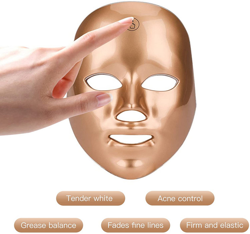 7 spalvų LED veido kaukė Fotonų terapija nuo raukšlių veido balinimo odos atjauninimo odos priežiūros grožio kaukių mašina