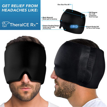 Κεφαλαλγία Ημικρανία Relief Hat Gel Ζεστό κρύο Θεραπεία Headache Relief Caps Stretchable Compress Hood Sinus Stress Relief Eyes Mask