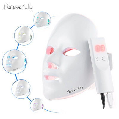Foreverlily Minimalism 7 culori LED Masca faciala Terapia fotonica Anti-Acnee Eliminarea ridurilor Intinerirea pielii Instrumente de ingrijire a pielii pentru fata
