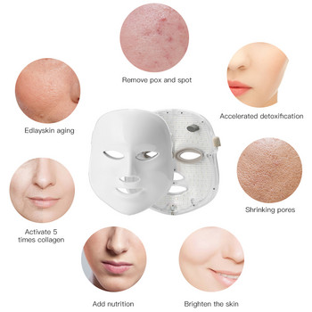 7 цвята LED маска за лице с фотонна терапия против акне, премахване на бръчки, подмладяване на кожата, избелваща спа маска, машина, инструменти за грижа за кожата