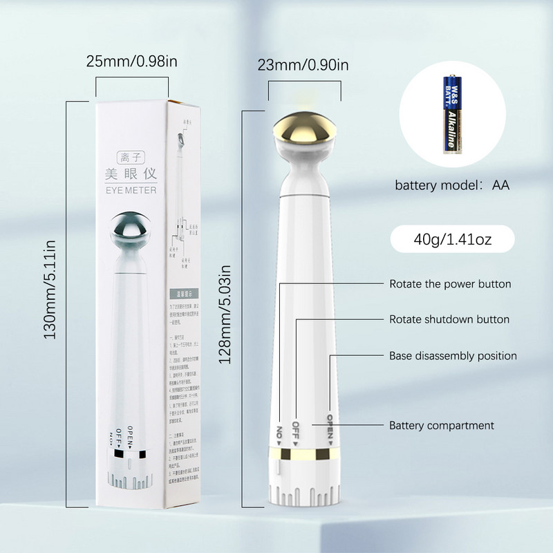 Мини високочестотен масаж на очите Релаксация Лифтинг/Стягане Премахване на бръчки Тъмни кръгове Подмладяване Устройство за красота на очите Писалка за красота