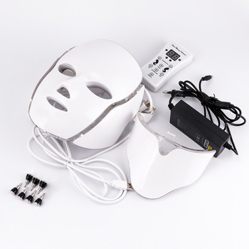 Лице+Шия 7 цвята Светлинна LED маска за лице с подмладяване на кожата на шията Грижа за лицето Красота Терапия против акне Избелване