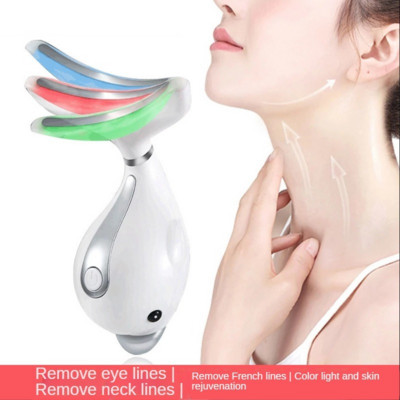 Mașină de masaj facial pentru gât Masca cu LED Terapie cu fotoni Încălzire Mașină pentru îndepărtarea ridurilor pentru gâtul feței Reduce ridicarea bărbiei duble a pielii