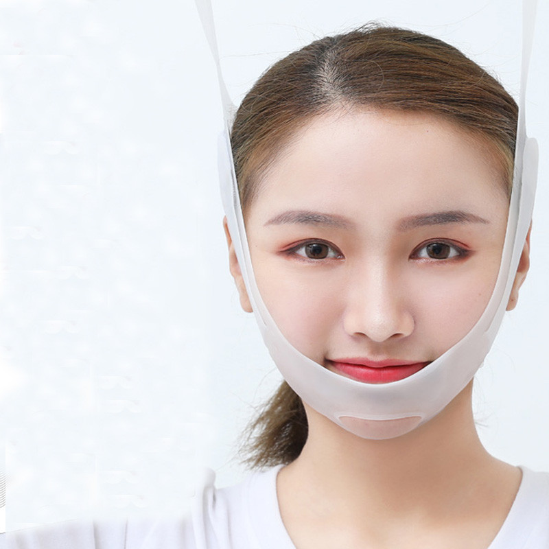 Beauty Face Lift Belt V Față Shaper Bandaj de slăbire Bărbie subțire Fermerea pielii Gel de siliciu moale Instrument de slăbire împotriva mucegaiului