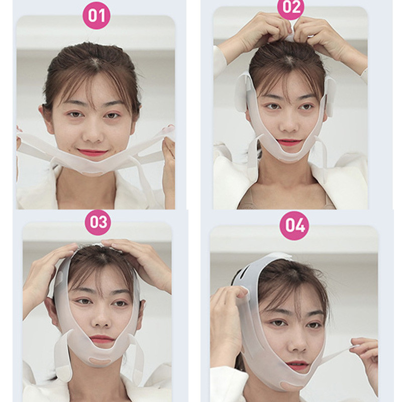 Beauty Face Lift Belt V Față Shaper Bandaj de slăbire Bărbie subțire Fermerea pielii Gel de siliciu moale Instrument de slăbire împotriva mucegaiului