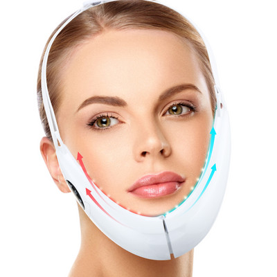 Lifting facial cu 5 moduri Cureaua de lifting facial V-Line Up Terapie cu fotoni LED Slăbire facială Vibrație Masaj facial Frumusețe Dispozitiv de sănătate