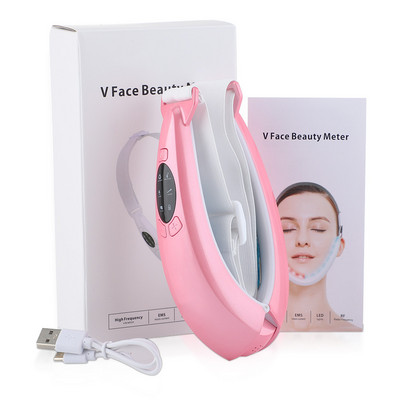 Lifting facial cu 5 moduri Cureaua de lifting facial V-Line Up Terapie cu fotoni LED Slăbire facială Vibrație Masaj facial Frumusețe Dispozitiv de sănătate