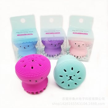 Octopus Face Brush With Sponge Face Cleansing Brush Silicone Handheld Massager Soft Deep Cleansing Skin Massage Tools Makeup