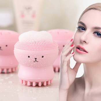 Octopus Face Brush With Sponge Face Cleansing Brush Silicone Handheld Massager Soft Deep Cleansing Skin Massage Tools Makeup