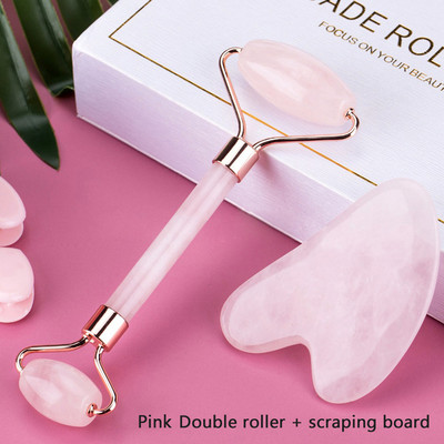 Arcmasszázs jade roller rózsakvarc & gua sha kaparódeszka karcsúbb emelő ránc dupla áll eltávolító szépségápolás karcsúsító