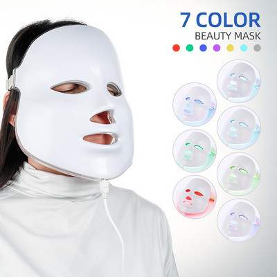 NOBOX-Foreverlily 7 Culori LED Mască de față Terapia cu lumină fotonică Întinerirea pielii PDT Îngrijirea pielii Mască de frumusețe Tratament Ance