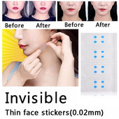 100 db/szett láthatatlan vékony arcmatricák Arc arcvonal Ránc megereszkedett bőr V-alakú Face Lift Up Fast Chin Ragasztószalag