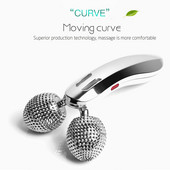Újratölthető V-Face Roller Face Lifting Karcsúsító Masszírozó Bőrápoló GuaSha EMS Test cellulit csökkenti Meleg masszázs Szépséggép
