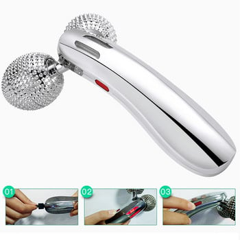 Акумулаторен V-Face Roller Масажор за повдигане на лицето Грижа за кожата GuaSha EMS Body Cellulite Reduce Warm Massage Beauty Machine