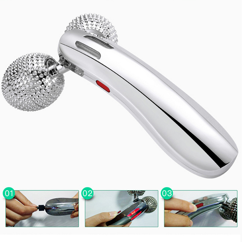 Újratölthető V-Face Roller Face Lifting Karcsúsító Masszírozó Bőrápoló GuaSha EMS Test cellulit csökkenti Meleg masszázs Szépséggép