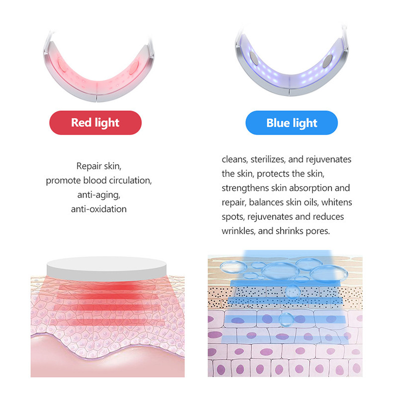 Belaidis vibracinis V-Line Lift Up Belt EMS veido pakėlimo įrenginys LED fotonų terapijos veido liekninamasis masažas dvigubo smakro pašalinimas