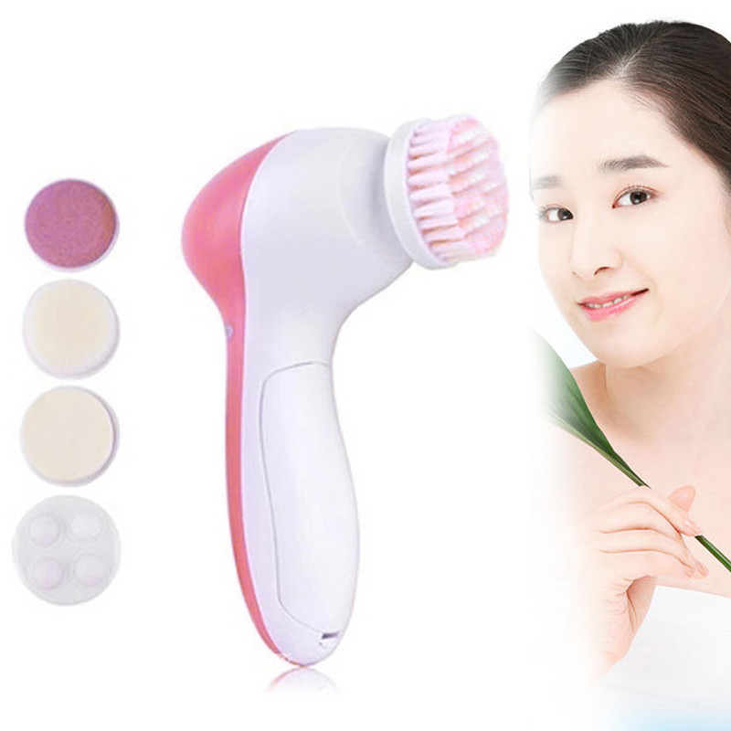 Žene 5 u 1 Električna četka za pranje lica Čistač pora lica Čistač pora Masaža za čišćenje tijela Mini alati za njegu kože