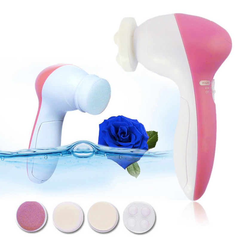 Žene 5 u 1 Električna četka za pranje lica Čistač pora lica Čistač pora Masaža za čišćenje tijela Mini alati za njegu kože