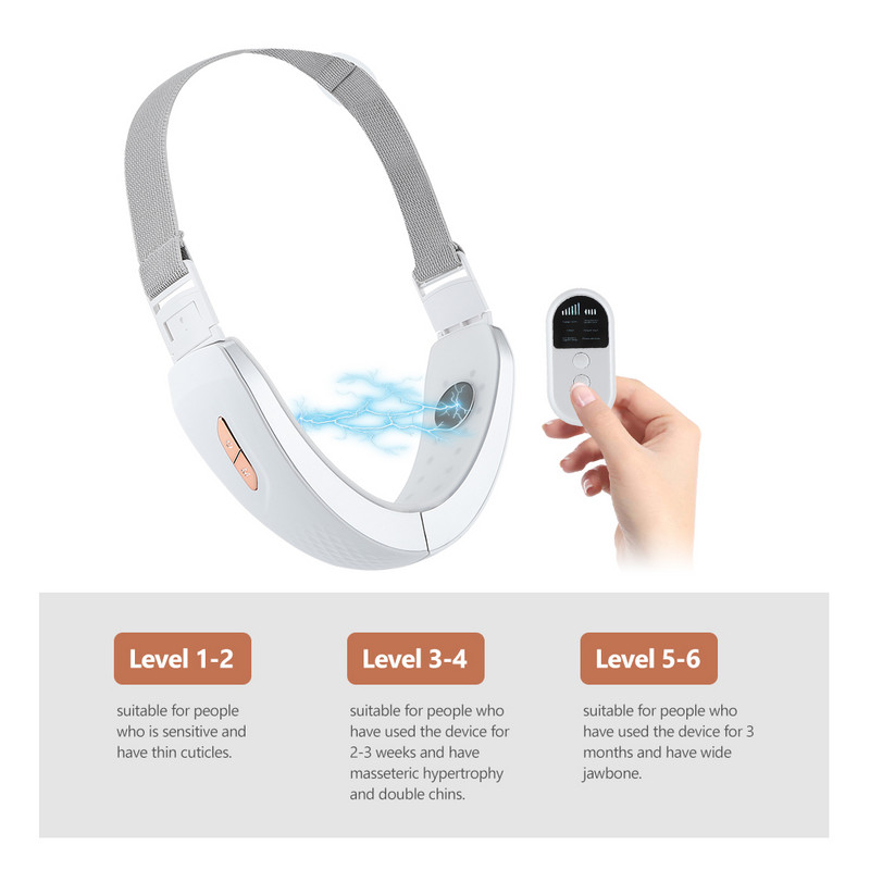 „Micro Current V“ veido pakėlimo diržas EMS LED fotonų šviesos terapijos dvigubo smakro „V-Line Up“ veido lieknėjimo aparatas su valdikliu