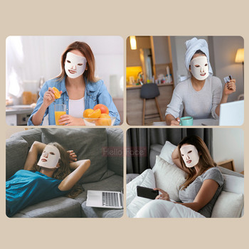 Маска за лицева LED светлинна терапия Професионална 7-цветна PDT маска за красота на лицето Безжична фотонна маска за подмладяване на кожата Луксозна за любовник