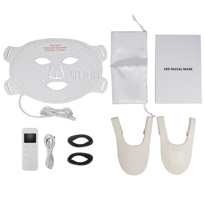 4 spalvų LED veido kaukė silikoninė gelis SPA raudonos šviesos terapija veidui kaklui Photon NIR šviesos odos atjauninimas nuo raukšlių spuogų