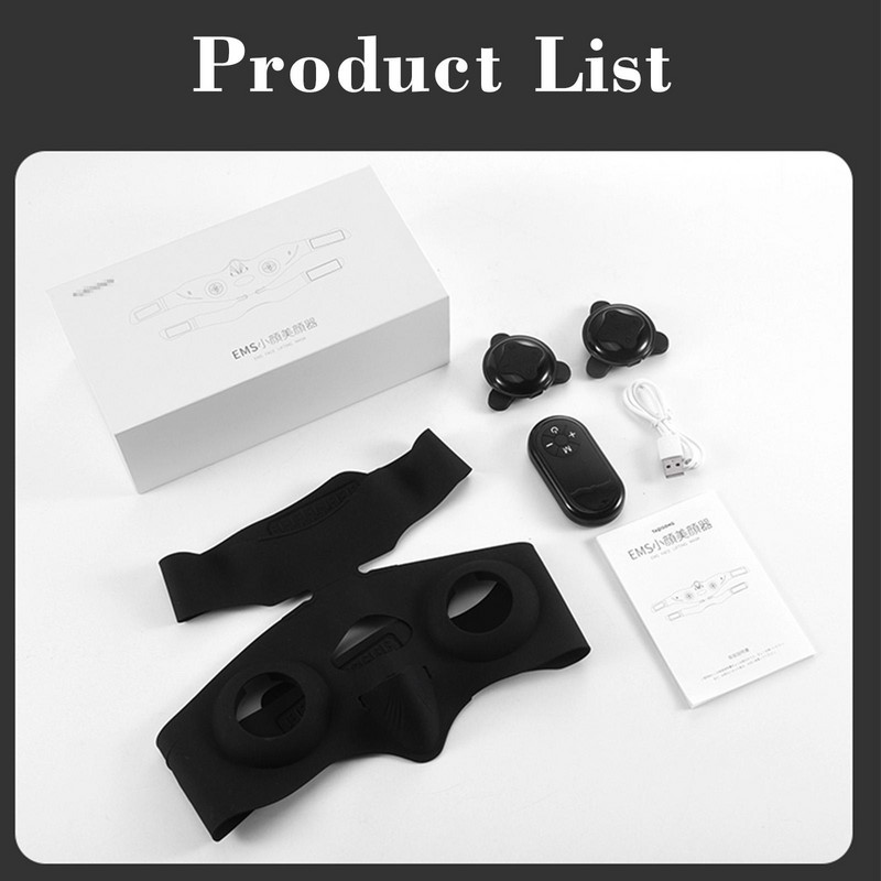 EMS V formos veido pakeliamoji masažuoklė, liekninanti veido kaukė nuo raukšlių, mažinanti dvigubą smakrą.