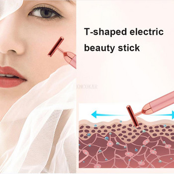 5-в-1 Gold Beauty Bar Face Massager Електрически вибриращ розов кварц 3D ролка Face Lifting Body Facial Gua Sha Jade Roller Home