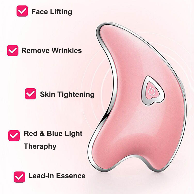 Veido kaklo guasha masažo aparatas veido raukšlių šalinimo prietaisas kūno masažuoklis Electirc veido odos masažo šveitimo grožio įrankis