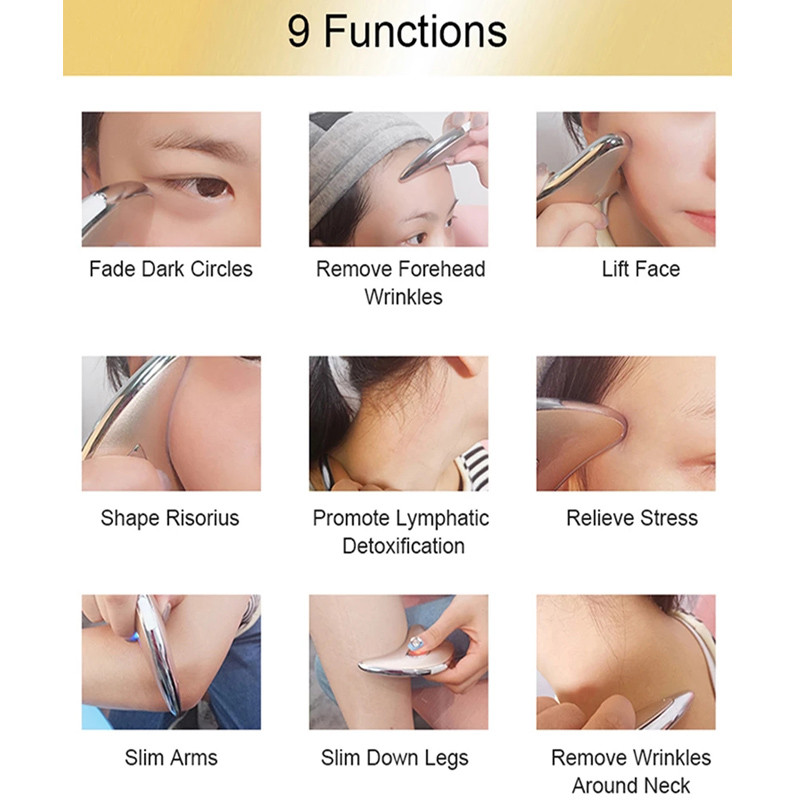 Veido kaklo guasha masažo aparatas veido raukšlių šalinimo prietaisas kūno masažuoklis Electirc veido odos masažo šveitimo grožio įrankis