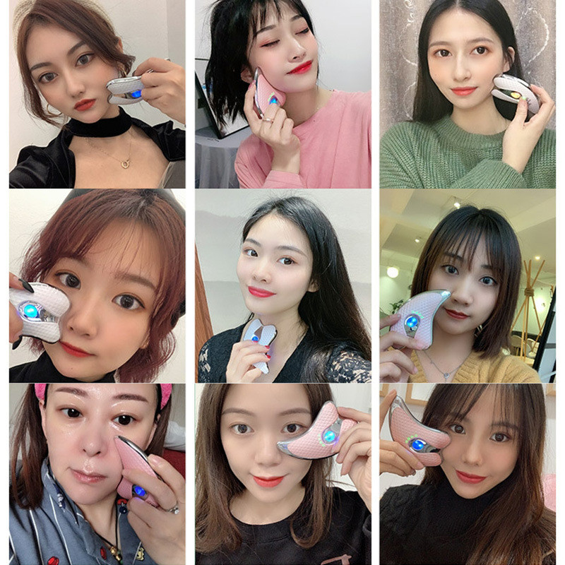 Veido kaklo guasha masažo aparatas veido raukšlių šalinimo prietaisas kūno masažuoklis Electirc veido odos masažo šveitimo grožio įrankis