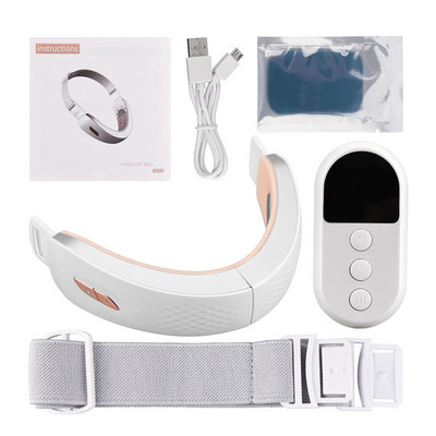 Chin V-Line Up Lift Belt Machine Blue LED Photon Therapy Face Lifting Karcsúsító Vibrációs Beauty Masszírozó Dupla állcsökkentő 48